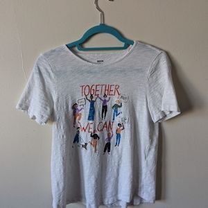 Anthropologie white graphic tee size small